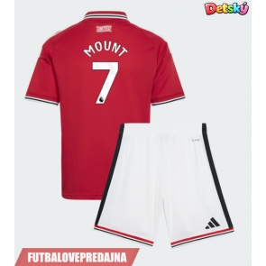 Lacne Dětský Futbalové dres Manchester United Mason Mount #7 2026-27 Krátky Rukáv - Domáci (+ trenírky)